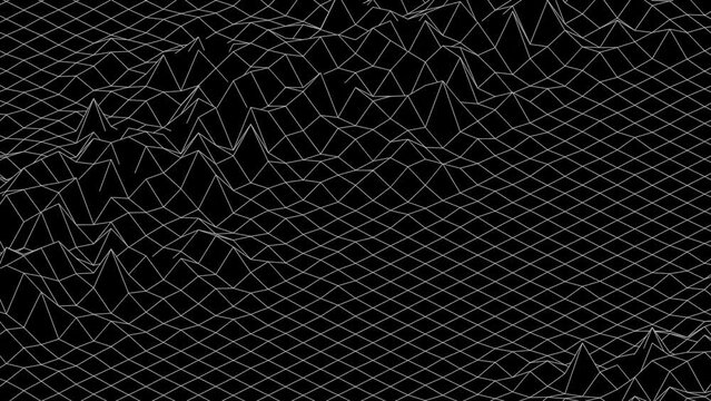 Abstract background with waving isometric surface, 4K seamless loop