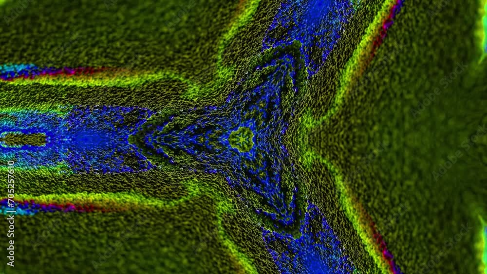 Poster abstract multicolored particles fluid isolated on black. fluid art flowing effect. psychedelic color