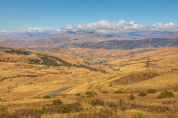 Fototapeta na wymiar Landscape of the Armenian steppe. Armenia.