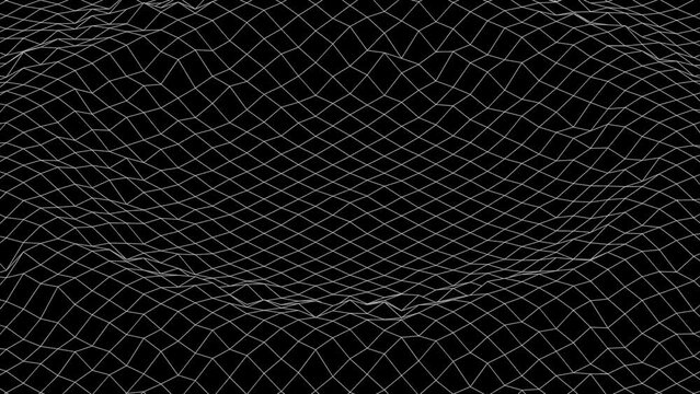 Abstract background with waving isometric surface, vaporwave, 4K seamless loop
