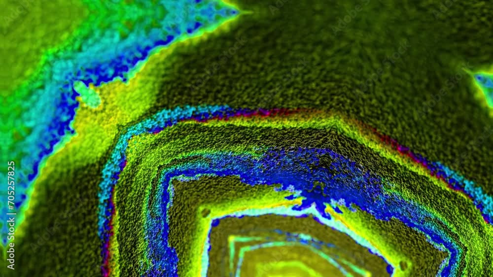 Poster abstract multicolored particles fluid isolated on black. fluid art flowing effect. psychedelic color