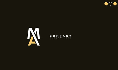 MA Alphabet letters Initials Monogram logo AM, M and A