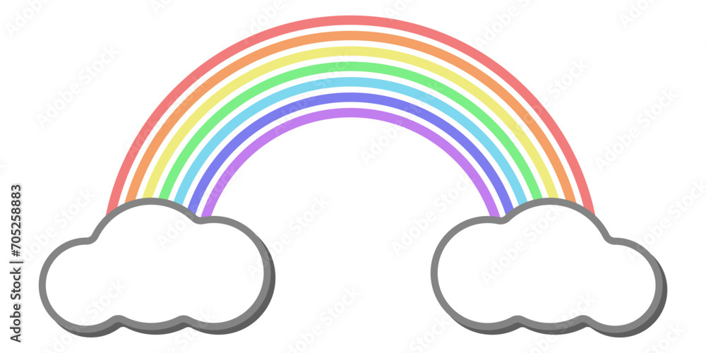 Poster rainbow vector icon. a rainbow after the rain. a seven-color rainbow is a colorful overflow of color