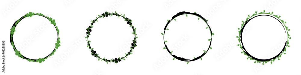 Poster decorative frames vector icon set. abstract grunge frame vector. round frames for photos, background