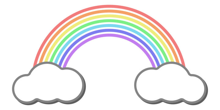 Rainbow vector icon. A rainbow after the rain. A seven-color rainbow is a colorful overflow of colors. Rainbow in flat style. A spectrum of seven primary colors. Vector illustration.