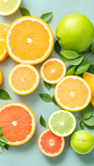 citrus fruits, wallpaper, summer background