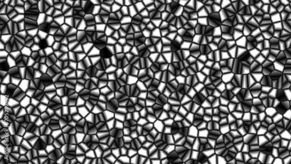 Aufkleber black and white mosaic with a minimal wavy surface. random waving. abstract background from chaotic 