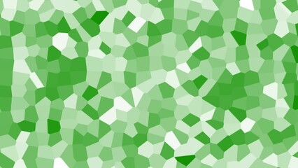 Abstract green motion background of chaotic green pieces moving randomly. Abstract Shapes. Fractured surface