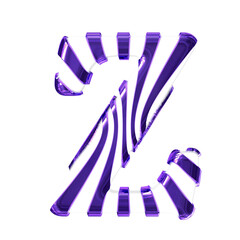 White symbol with dark purple thin straps. letter z
