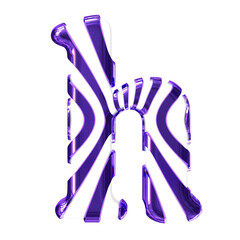 Fototapeta premium White symbol with dark purple thin straps. letter h
