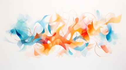 Bright Abstract Watercolor Drawing on Paper AI Generated