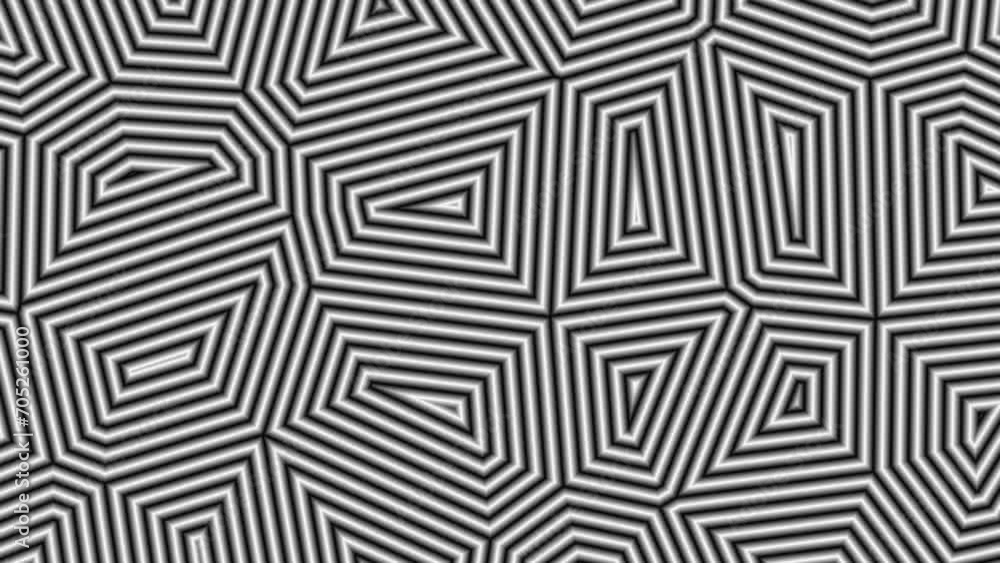 Aufkleber black and white mosaic with a minimal wavy surface. random waving. abstract background from chaotic 