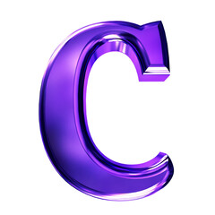 Purple symbol with bevel. letter c