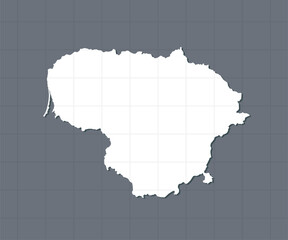 Vector map Lithuania template, outline country