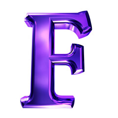 Purple symbol with bevel. letter f