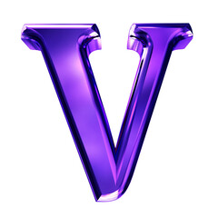 Purple symbol with bevel. letter v