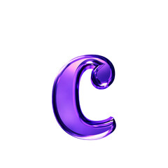 Purple symbol with bevel. letter c