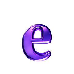 Purple symbol with bevel. letter e