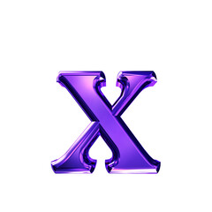 Purple symbol with bevel. letter x