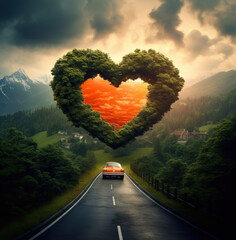 romantic love road.