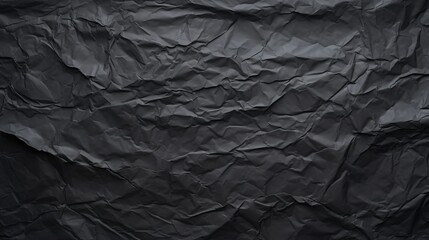 Crumpled Black Paper with Wrinkles and Rubbed Corners AI Generated
