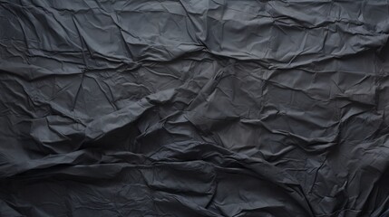 Crumpled Black Paper with Wrinkles and Rubbed Corners AI Generated