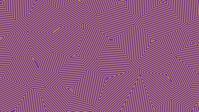 Abstract orange purple motion background of chaotic green pieces moving randomly. Abstract Shapes. Fractured surface