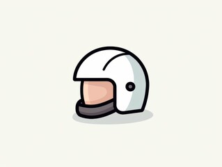 Minimal Simple Hand-Drawn Helmet Illustration AI Generated