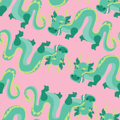 Hand Drawn cute Dragon year simple beautiful design printed vector illustration