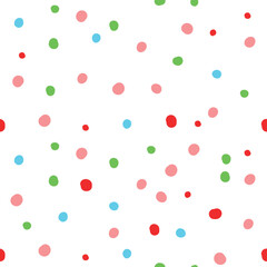 Hand Drawn cute polka dots seamless pattern vector illustration 