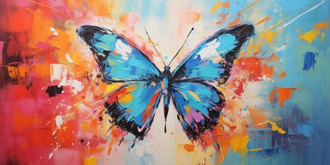 abstract colorful background with butterfly