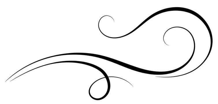 Floral ornament with leaves and abstract lines. Graceful element for decor and greeting or invitation card design