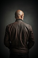 man from behind showing his baldness