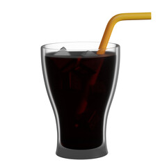 3d render glass of coke illustration