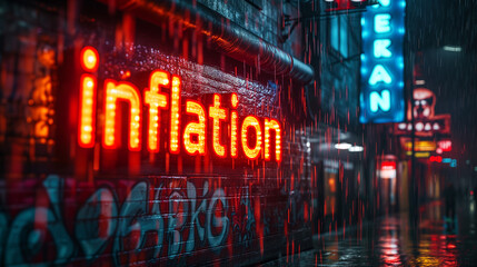 Inflation written on a wall.