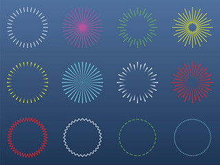 fireworks element, vector graphic illustration of a spark asset