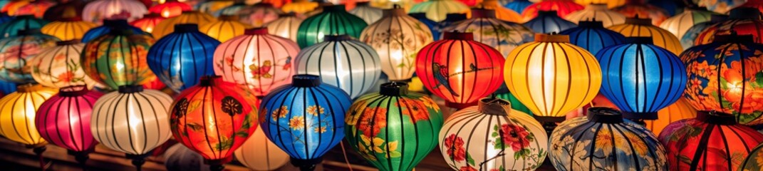 handmade silk lantern with artistic lighting