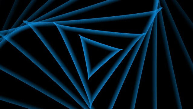 Triangle Blue Abstract Background. Motion polygonal triangle shapes. Animation Loopable