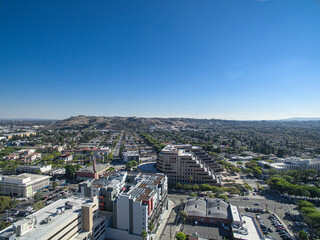 High angle shot of urban Los Angeles