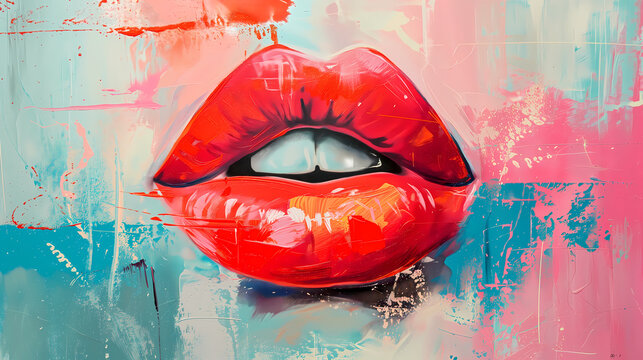 lips - graffiti on wall