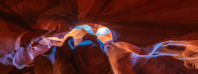 Abstract background in famous antelope canyon near page in arizona - Travel websites and banners