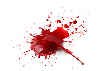 splashes of red blood on a white background