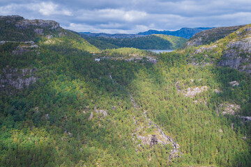 Fototapeta na wymiar Landscape of the Preikestolen (Norway)