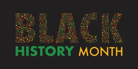 Foto op Canvas Black history month African American history celebration vector illustration design graphic Black history month with the word black filled with colorful circles  © JK2507