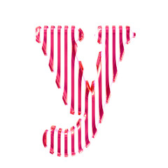 White symbol with pink vertical ultra thin straps. letter y