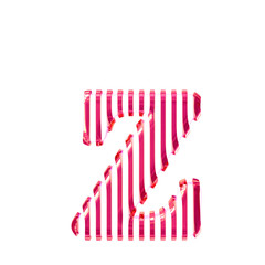 White symbol with pink vertical ultra thin straps. letter z