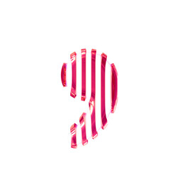 White symbol with pink vertical ultra thin straps