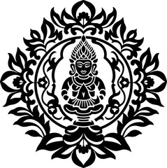 Thai buddha ornament drawing