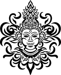 Thai buddha ornament drawing