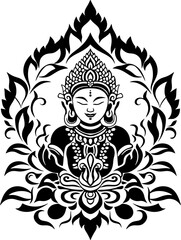 Fototapeta premium Thai buddha ornament drawing